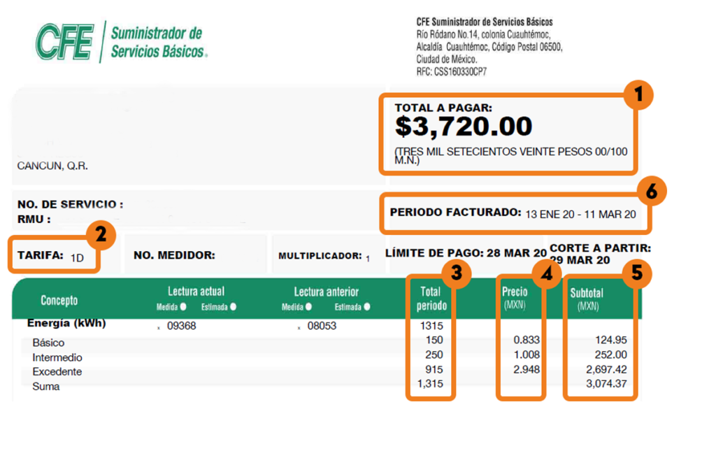 Como Cobra Cfe La Electricidad En Tu Recibo De Luz 4961